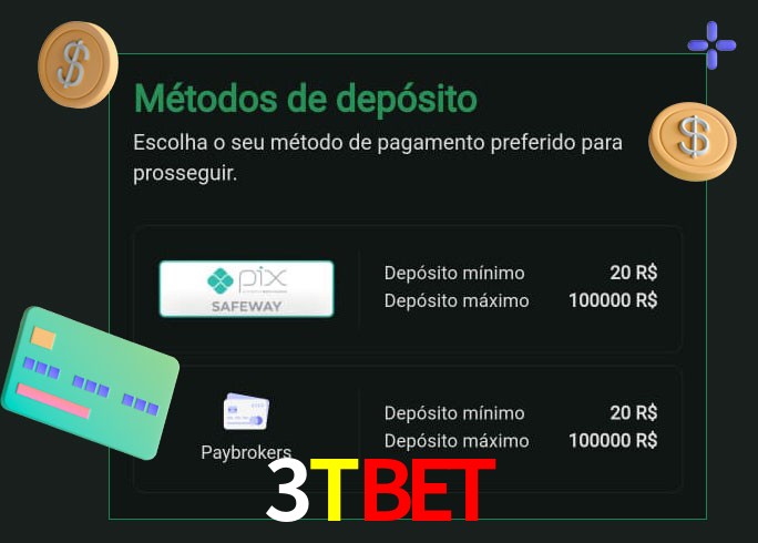 O cassino 3TBET oferece uma grande variedade de métodos de pagamento